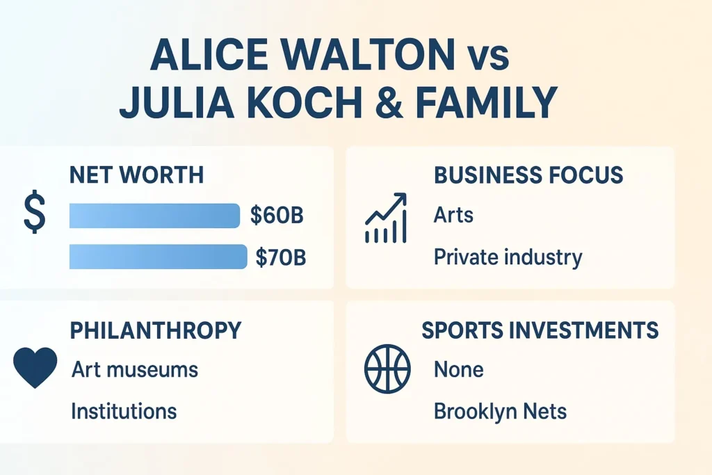 Alice Walton and Julia Koch & family