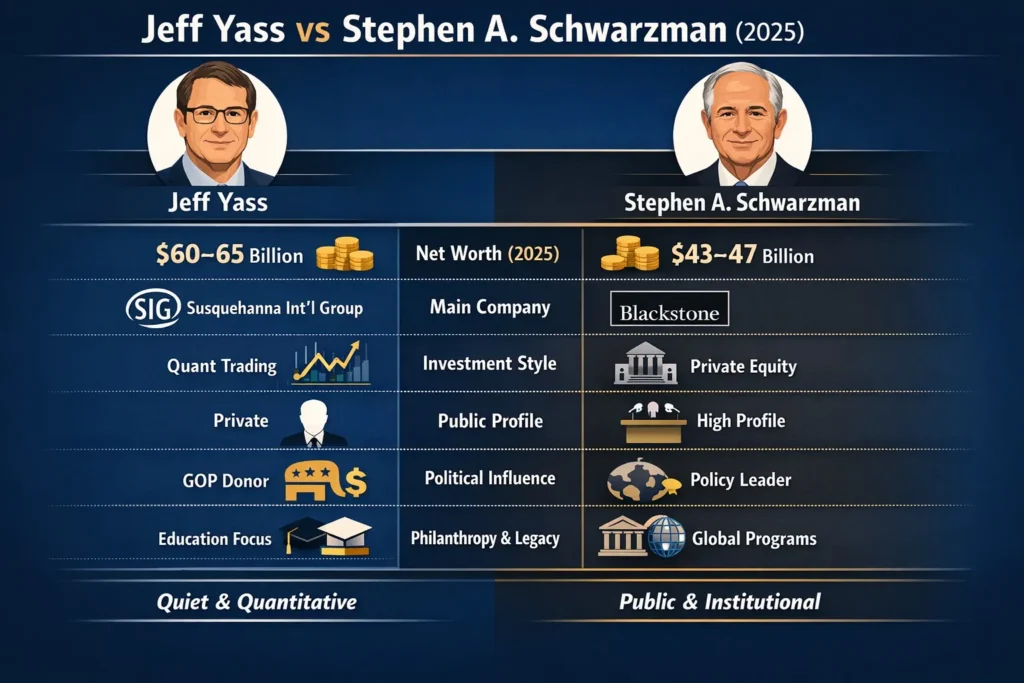 Jeff Yass vs Stephen Schwarzman